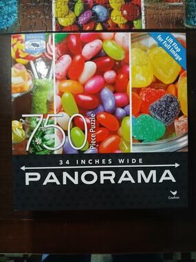 Candy Jelly Beans Jiri Hera 750 pc Panorama 11" X 34" Cardinal Puzzle